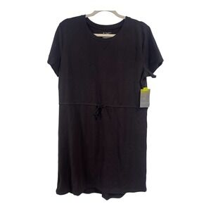 Tek Gear DryTek Womens L Black Drawstring Waist Short Sleeve Active Dress